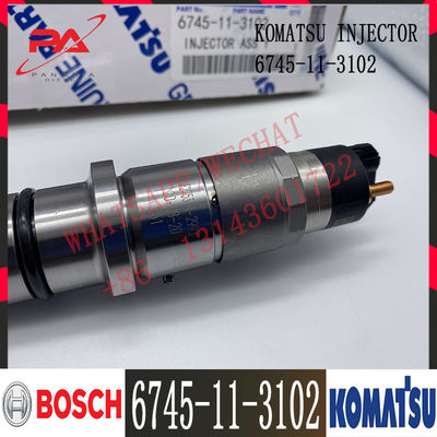 6745-11-3102 inyector de combustible del motor de Diesel SAA6D114E-3 del excavador de KOMATSU PC300-8 6745-11-3100 6745-11-3102